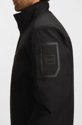 Water-repellent jacket in laminated twill, Black