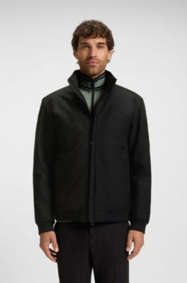 Water-repellent jacket in laminated twill, Black