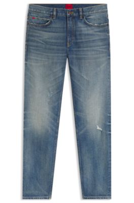 Slim-fit jeans in blue stretch denim, Blue