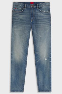 Slim-fit jeans in blue stretch denim, Blue