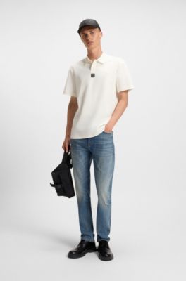 Slim-fit jeans in blue stretch denim, Blue