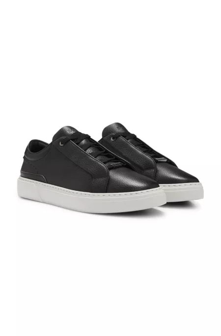 Gary trainers in grained leather with hidden laces