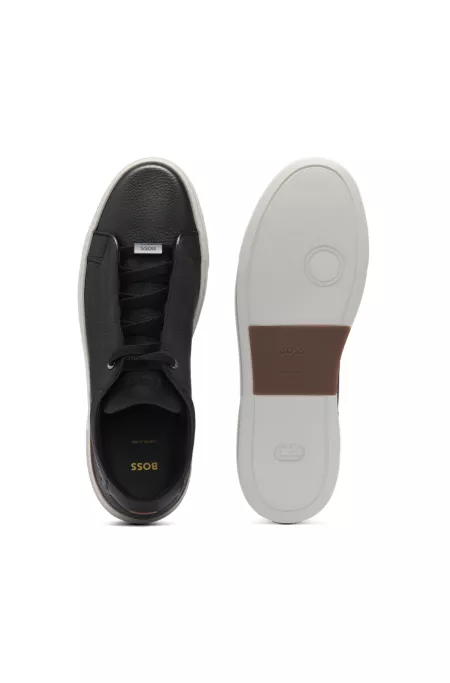 Gary trainers in grained leather with hidden laces