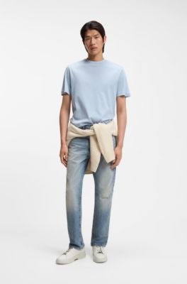 Gary-sneakers van generfd leer, Naturel