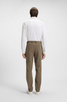 Slim-fit shirt in structured performance-stretch jersey, White