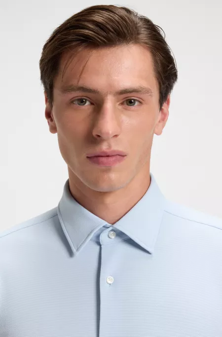 Chemise Slim en jersey stretch structuré performant