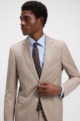 Silk tie with micro pattern, Dark Brown