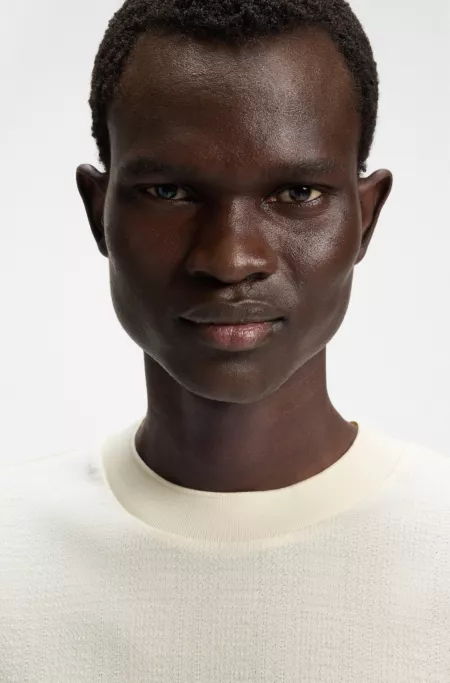 T-shirt en coton et soie à carreaux prince-de-galles