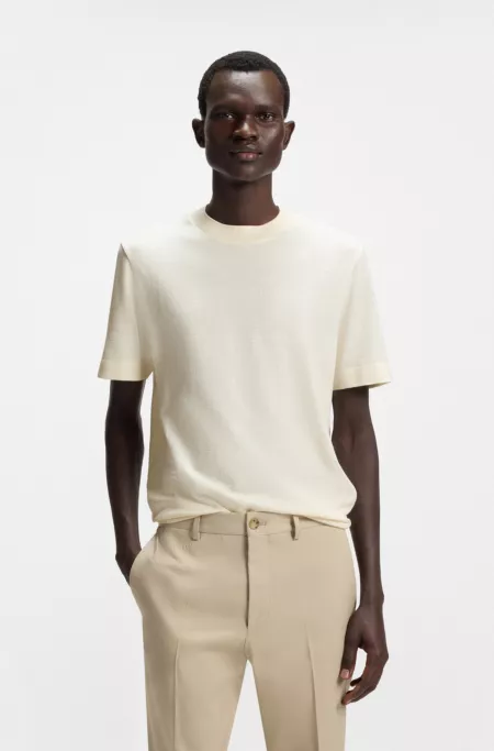 T-shirt en coton et soie à carreaux prince-de-galles