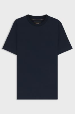 Cotton-silk T-shirt with Prince of Wales check, Dark Blue