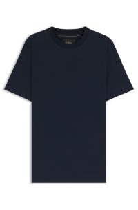 Cotton-silk T-shirt with Prince of Wales check, Dark Blue