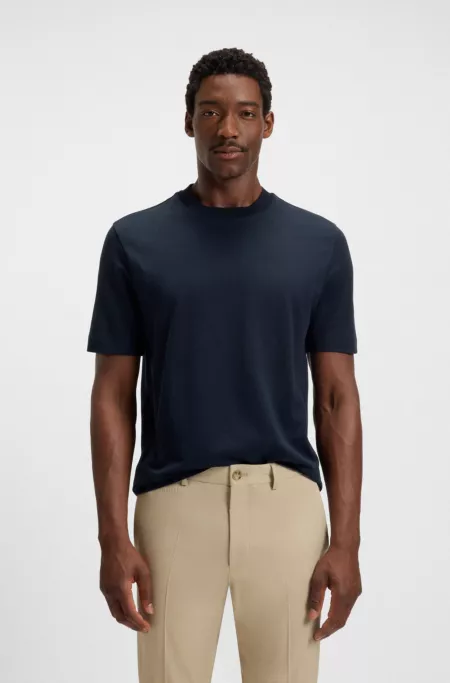 Cotton-silk T-shirt with Prince of Wales check