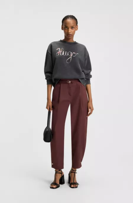 Cotton-terry sweatshirt with creative artwork
