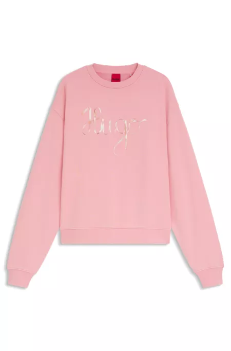 Cotton-terry sweatshirt with creative artwork