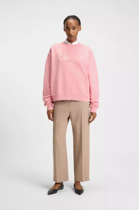 Cotton-terry sweatshirt with creative artwork