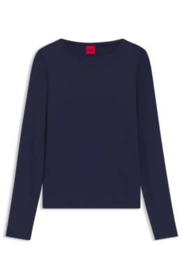 Stretch-jersey top with stacked-logo print 1