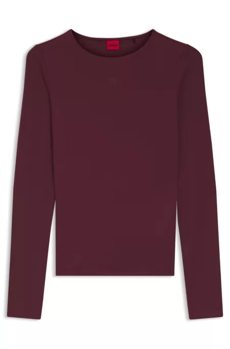 Stretch-jersey top with stacked-logo print