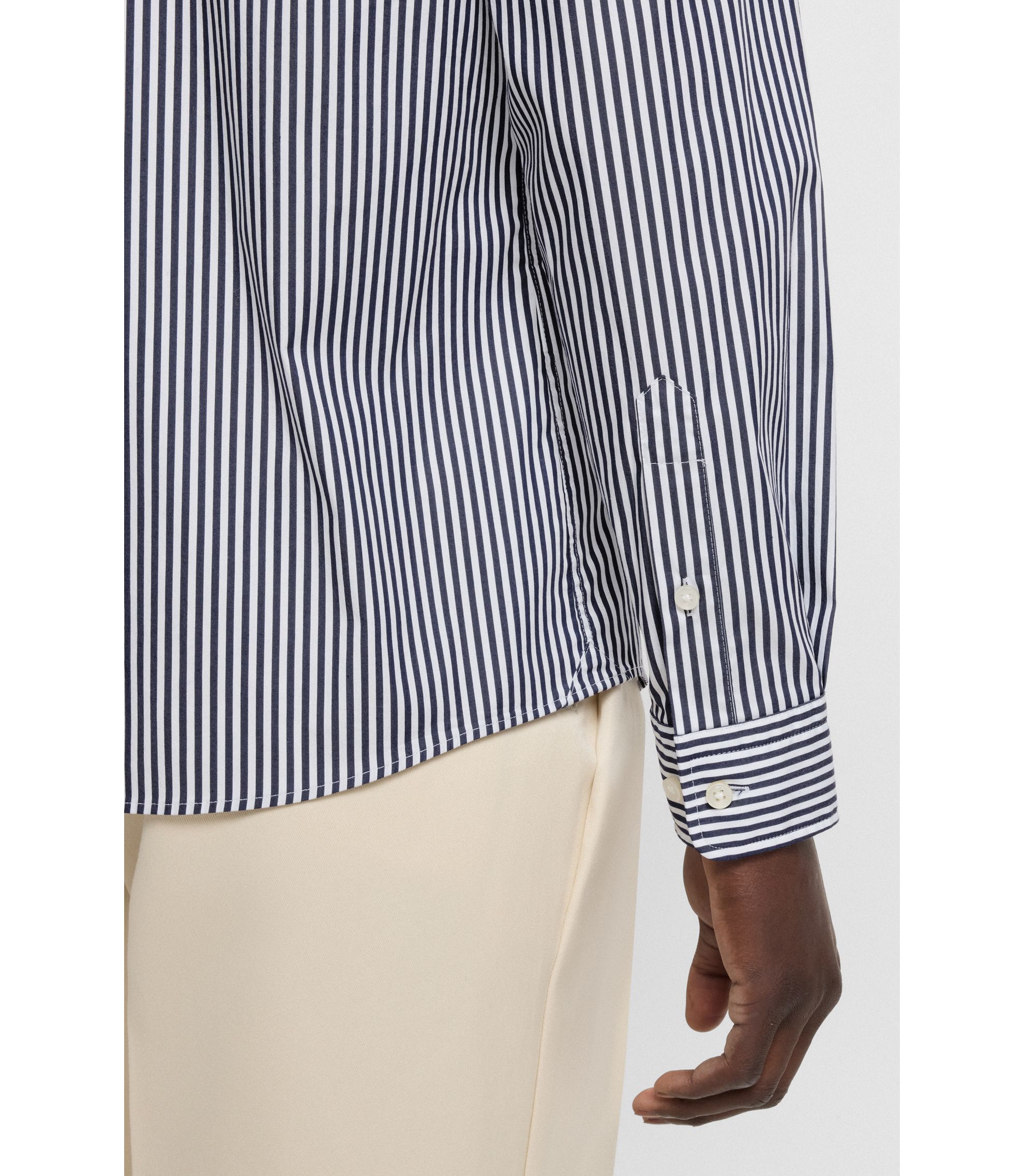 Chemise Homme Hugo Boss Ridley_54P Taille M (IT 50), Slim, Manches Longues, Rayée Multicolore - Neuf Avec étiquettes
