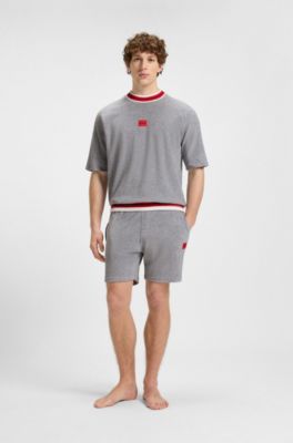 Sweater met korte mouwen en contrastdetails, Grijs