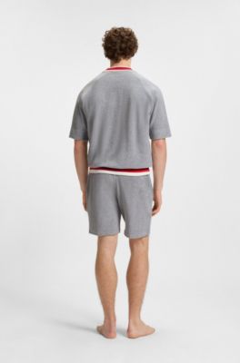 Short-sleeved sweatshirt with contrast trims, Grey
