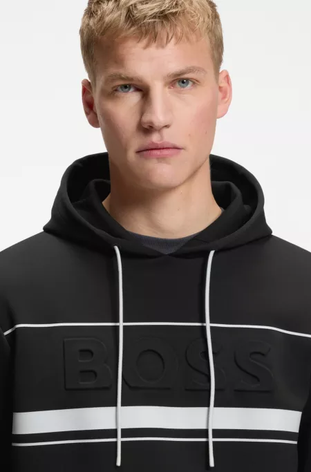 Cotton-blend hoodie with stripe details
