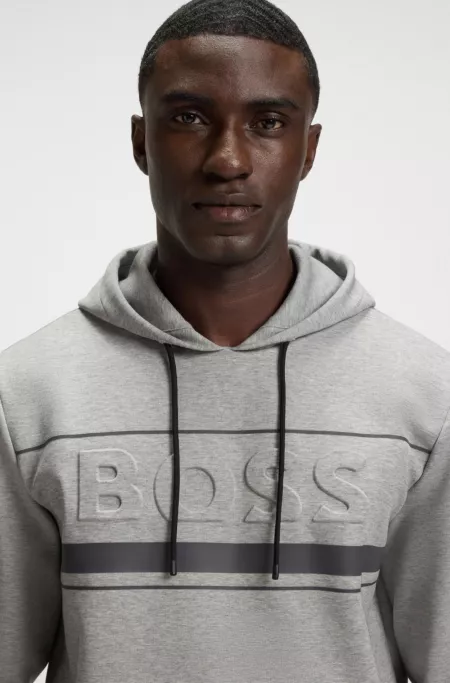 Cotton-blend hoodie with stripe details
