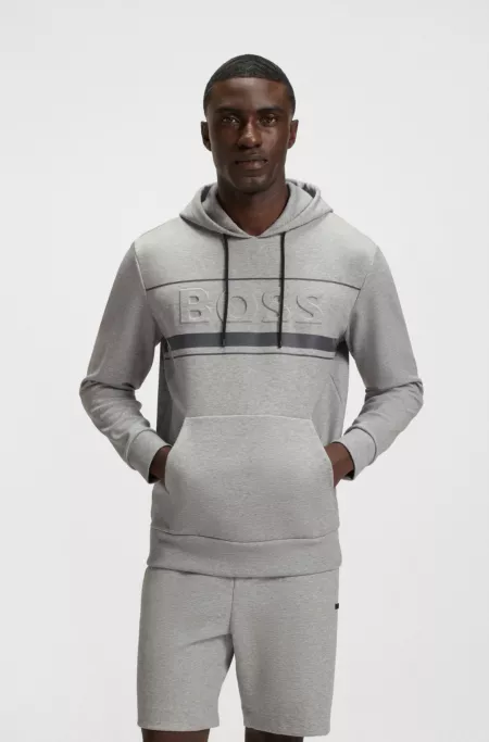 Cotton-blend hoodie with stripe details