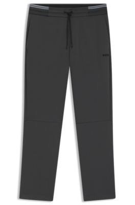 Bas de surv&ecirc;tement en coton m&eacute;lang&eacute; avec taille &agrave; rayures, Gris sombre