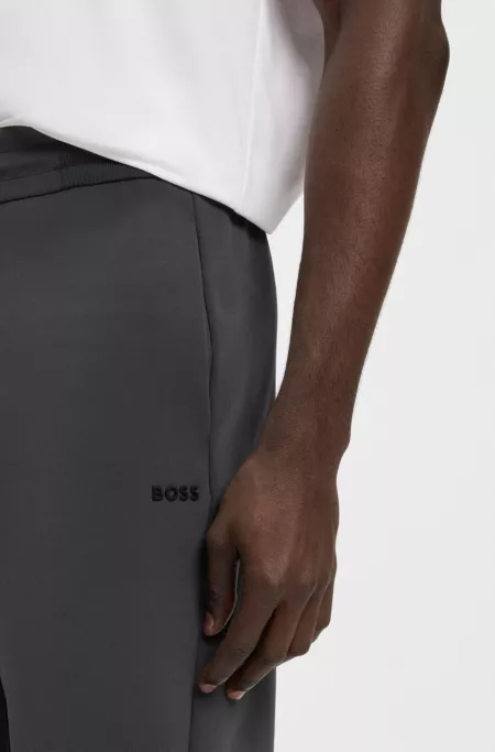 Cotton-blend tracksuit bottoms with striped waistband