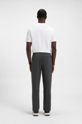 Bas de surv&ecirc;tement en coton m&eacute;lang&eacute; avec taille &agrave; rayures, Gris sombre