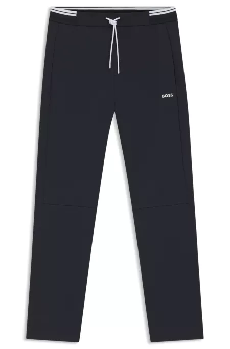 Cotton-blend tracksuit bottoms with striped waistband