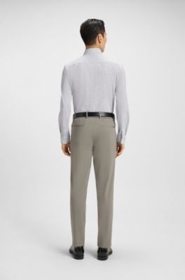 Slim-fit shirt in printed performance-stretch jersey, Green