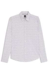 Slim-fit shirt in printed performance-stretch jersey, Patterned