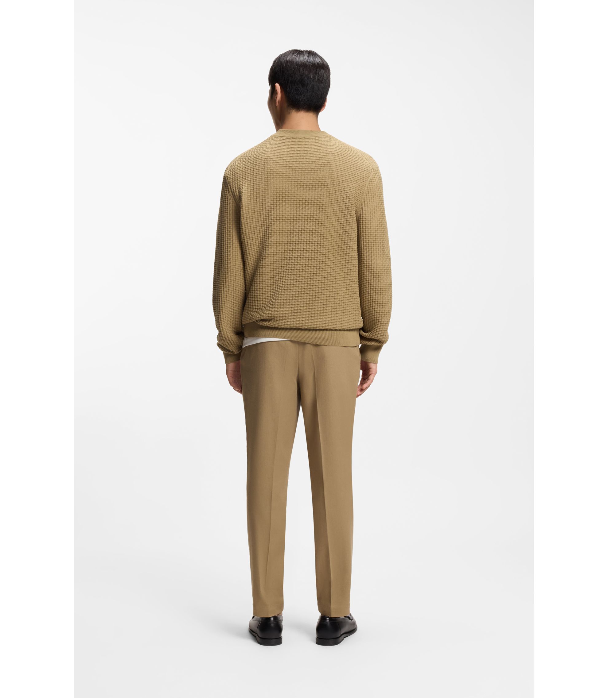 BOSS - コットンセーター ニットストラクチャー - ベージュ