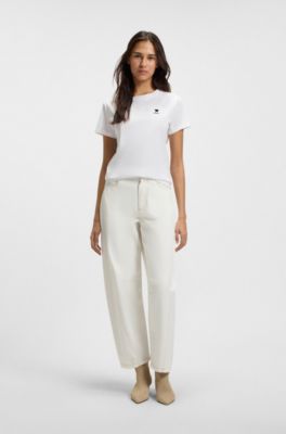 Cotton-jersey T-shirt with chest artwork, White