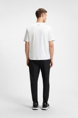 Pima-cotton T-shirt with tennis ball graphics, White