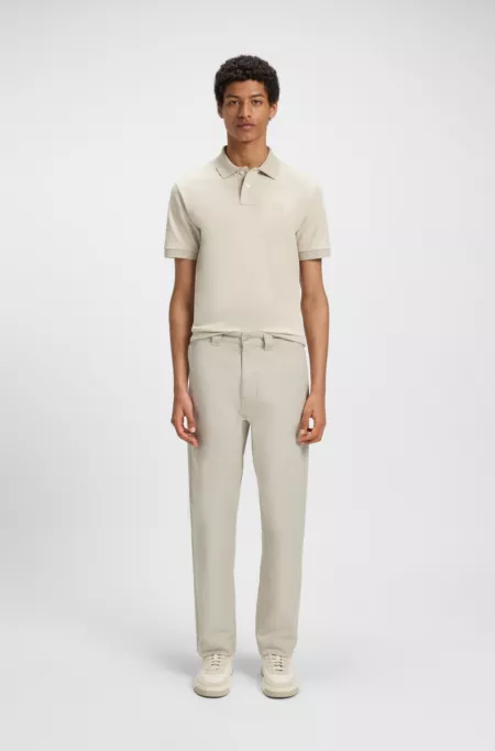 Straight-fit trousers in cotton-blend twill