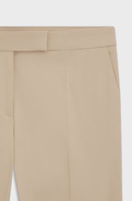 Slim-fit trousers in stretch cotton, Light Beige