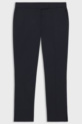 Pantaloni slim fit in cotone elasticizzato, Blu scuro