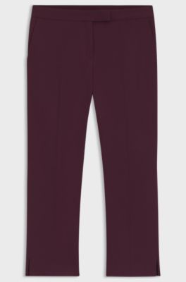 Slim-fit trousers in stretch cotton, Bordeaux