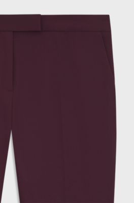 Slim-fit trousers in stretch cotton, Bordeaux