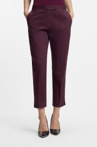 Pantalones slim fit de algodón elástico, Púrpura oscuro