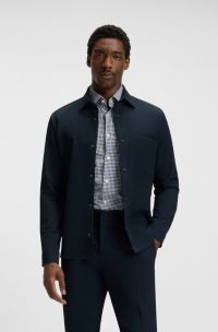 Relaxed-Fit Hemd aus Performance-Stretch-Twill, Dunkelblau