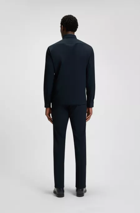 Relaxed-fit overshirt in performance-stretch twill