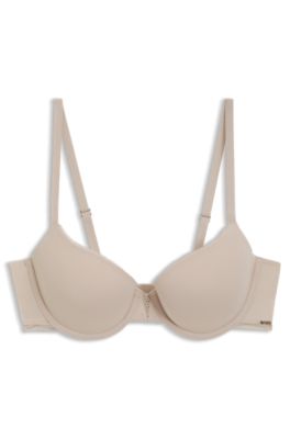 B&uuml;gel-BH aus Mikrofaser mit Eins&auml;tzen aus Spitze, Hellbeige