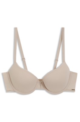 Underwire bra in microfibre with lace inserts