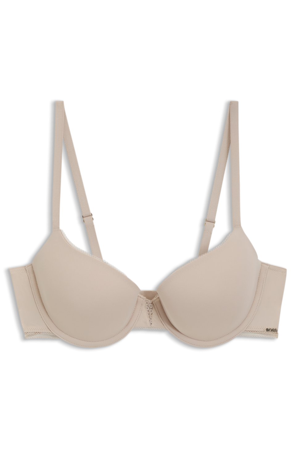 Underwire bra in microfibre with lace inserts