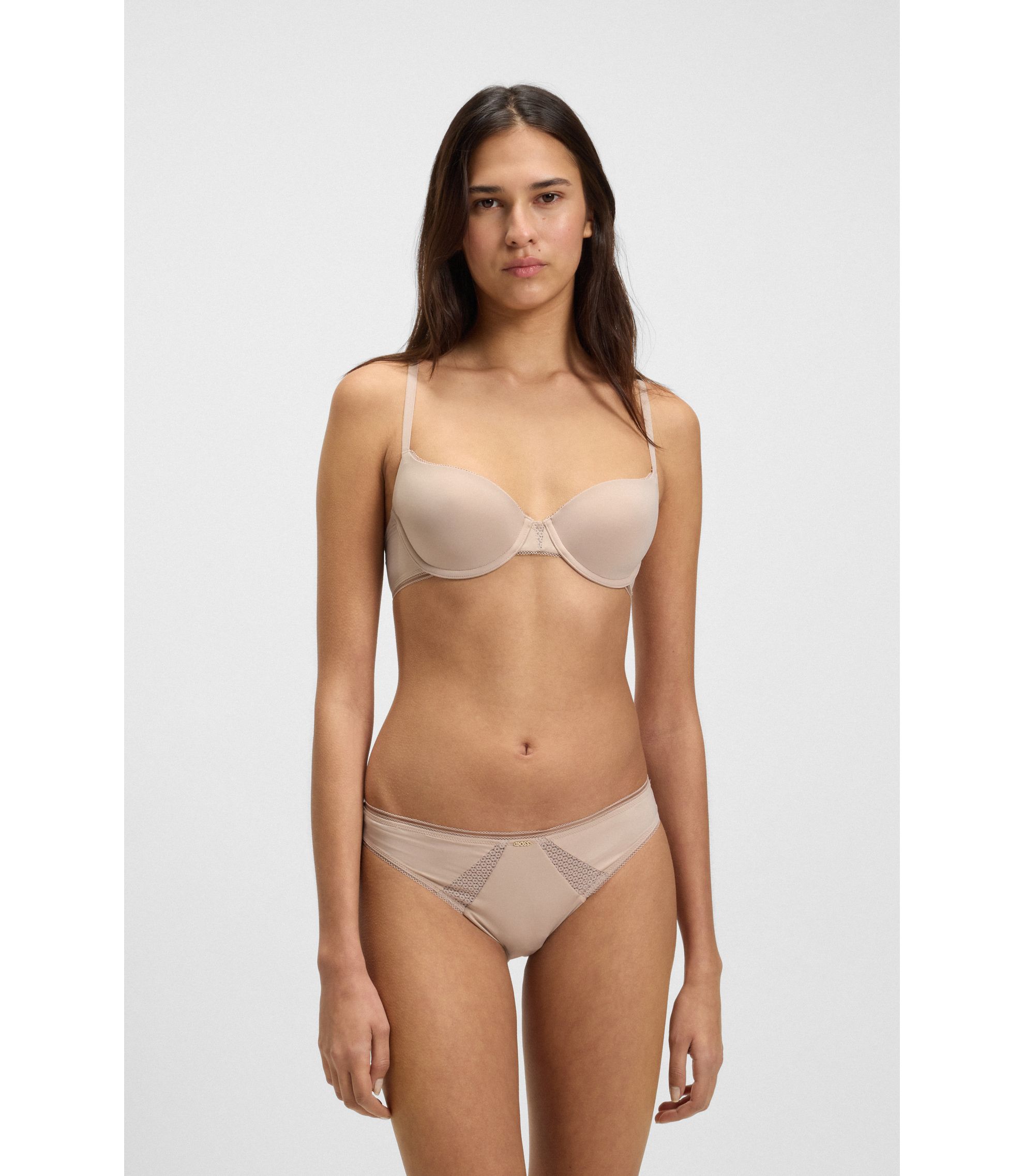 Bügel-BH aus Mikrofaser mit Einsätzen aus Spitze