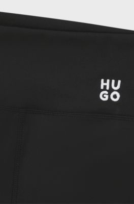 Stretch-jersey bike shorts with stacked logo, Black