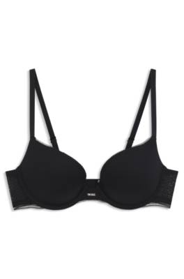 Push-up bra in microfibre with lace inserts 1